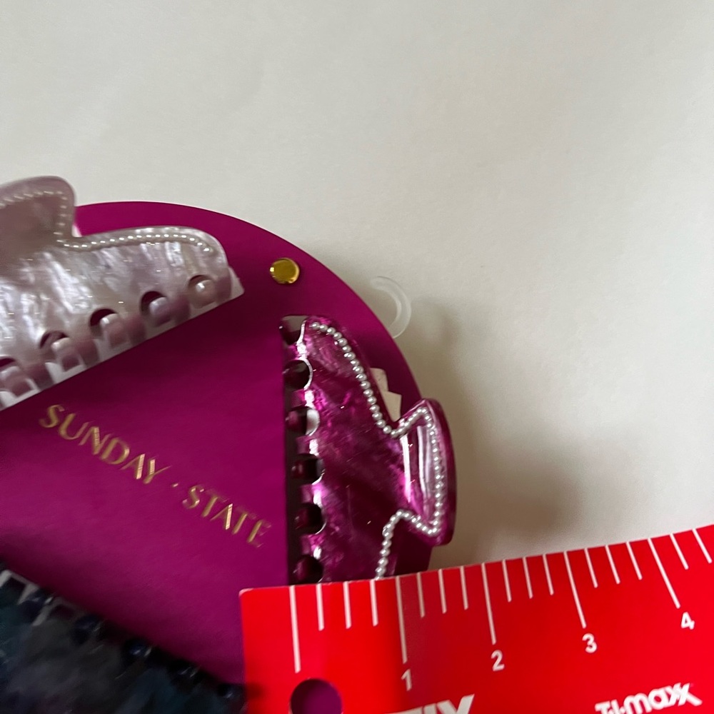 NWT 💙💖 Sunday State Hair claw clips set of 3 embellished with faux pearls - Picture 8 of 14